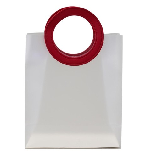 BORSETTA GR C MANICO TONDO ROSSO H27X23X11